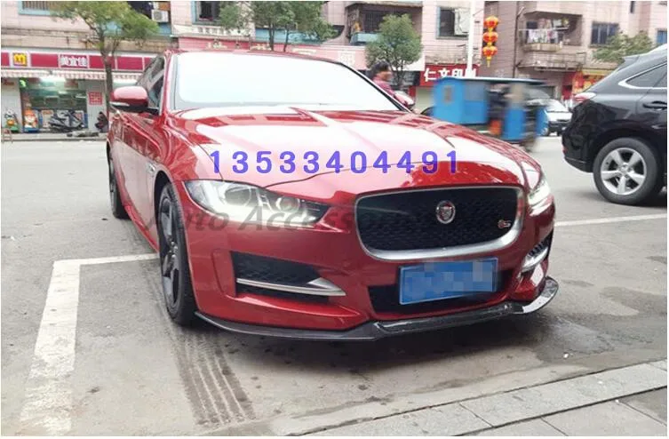 Углеродного волокна передний и задний бампер спойлер Диффузор Крышка для Jaguar XE by EMS