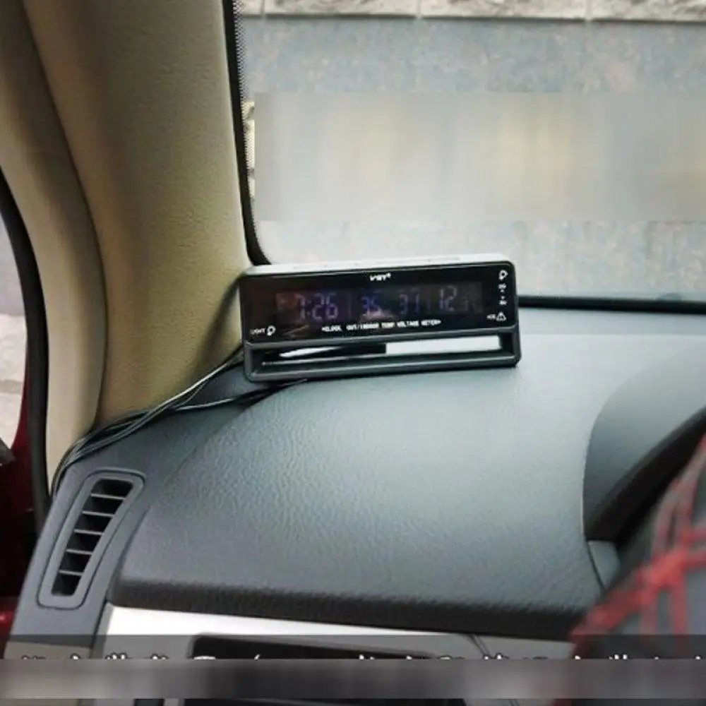 3 в 1 цифровой светодиодный Автомобильный термометр с фоновой подсветкой вольтметр автомобильные аксессуары Напряжение монитор температуры дисплей часы