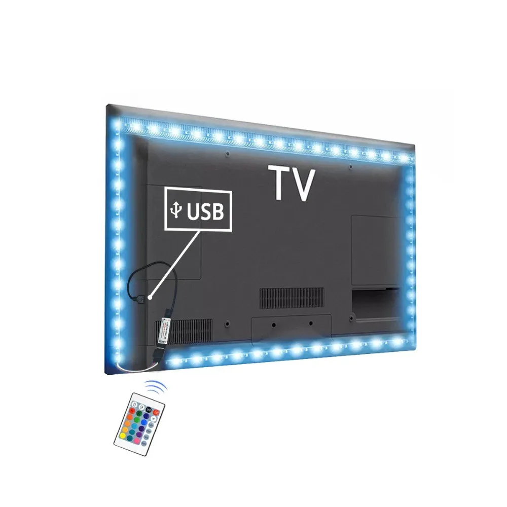 Светодиодный ленточный светильник USB кабель 2835 5В украшение ПК ТВ фоновый ing