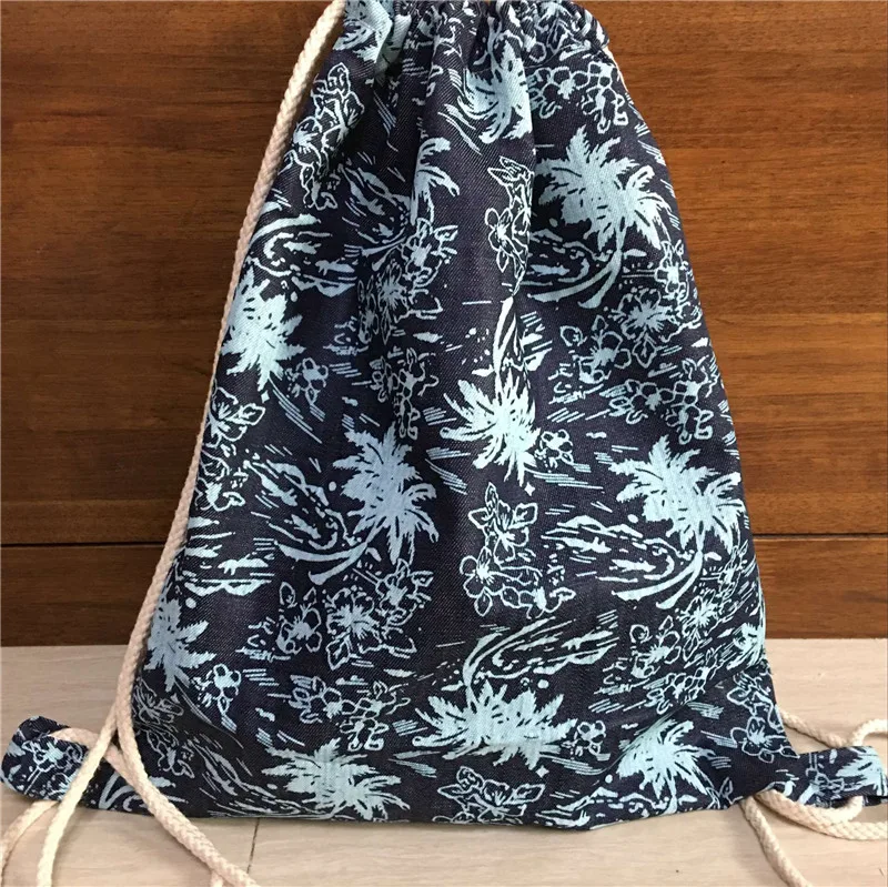 YILE хлопчатобумажный Джинсовый Рюкзак на шнурке для путешествий Студенческая