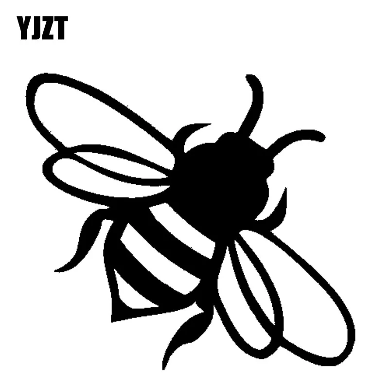 

YJZT 15.5CM*13.8CM Lying down Bee Vinyl Car Sticker Decal Black/Silver C19-0122
