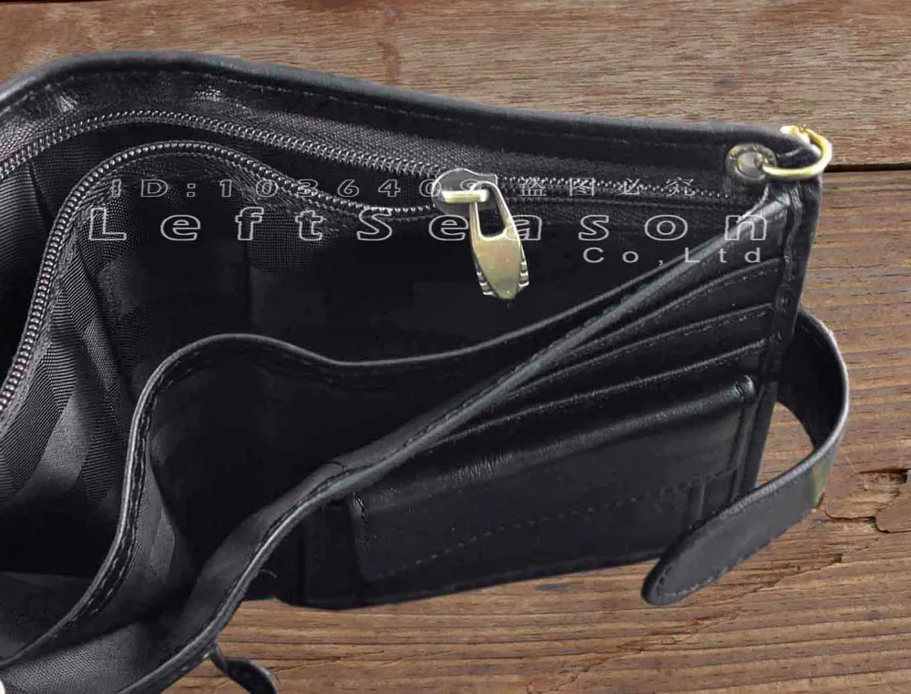 Латунь Железный крест Мужская винтажная натуральная кожа зажим для денег