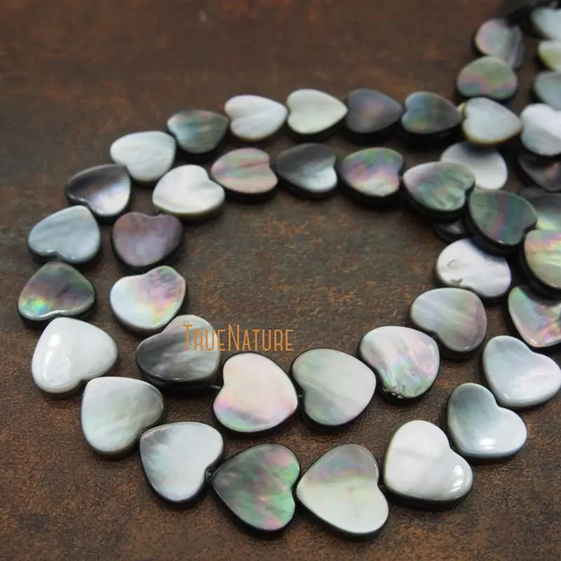 New Arrival Lovely Heart Shell Spacers Disk Jewelry Full Strands Grey Shell Loose Beads In 14*14 mm  BE5532
