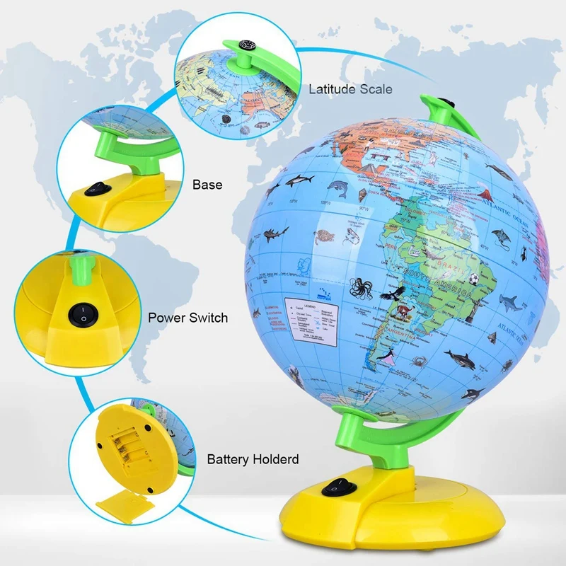 8 дюймовый настольный Глобус светодиодный Ночной светильник с подставкой