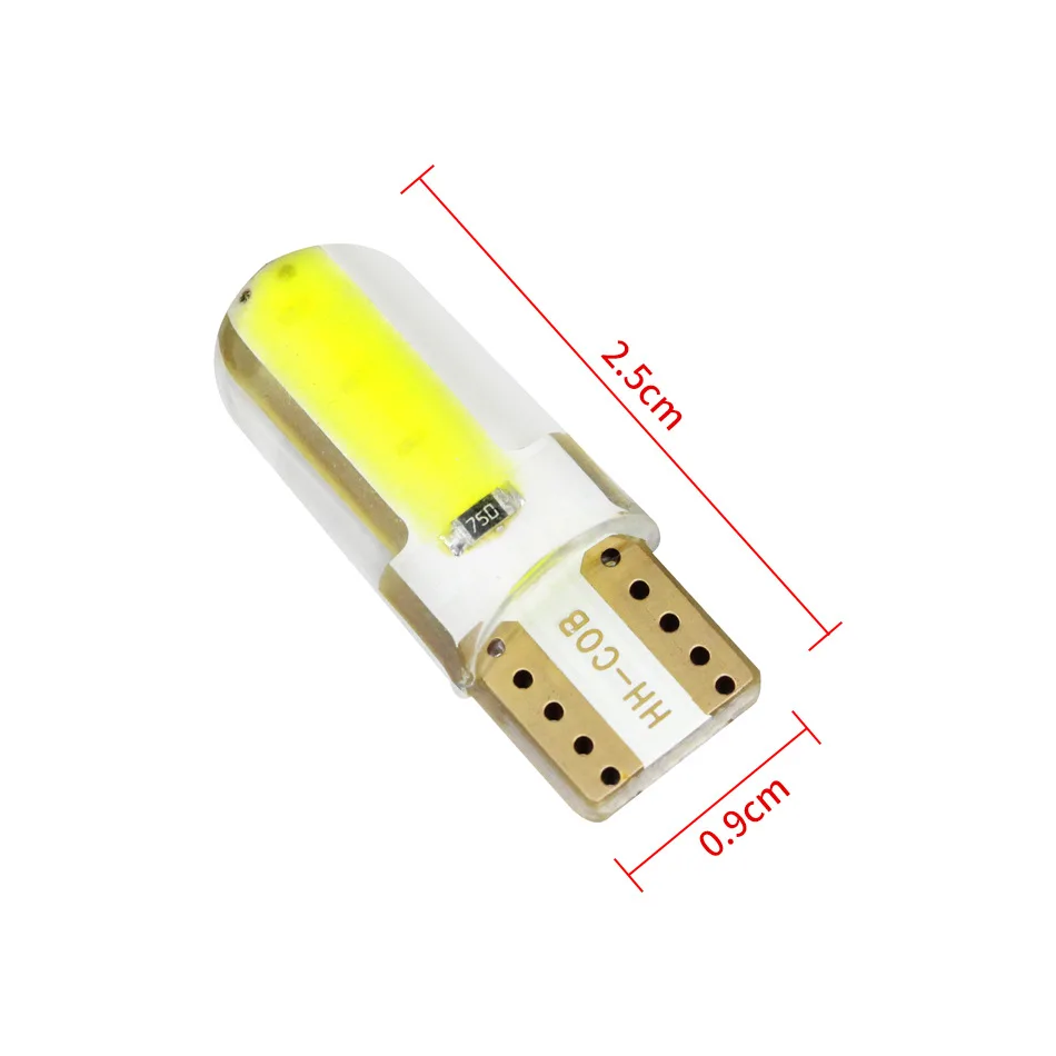 10 шт. T10 COB 3W w5w 194 168 Автомобильный светодиодный силиконовый габаритный фонарь 6SMD