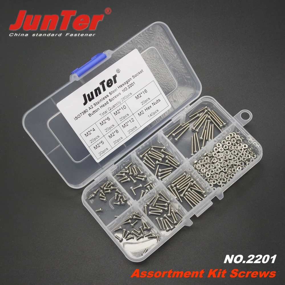 280 шт. шестигранные болты M2 (2 мм) из нержавеющей стали А2 ISO7380 | Обустройство дома