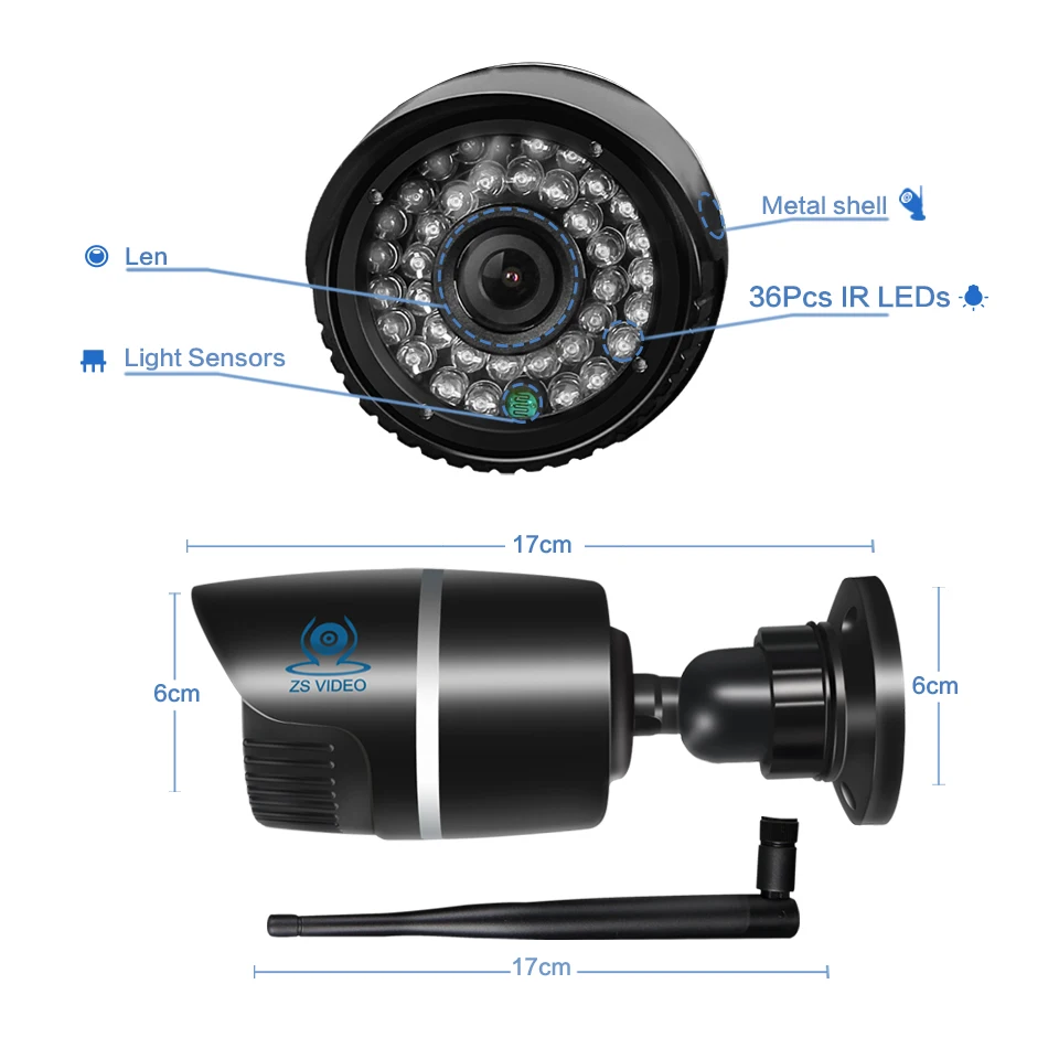 ZSSP Wi Fi беспроводная hd 1080P 2 0 MP камера безопасности Открытый ONVIF P2P система