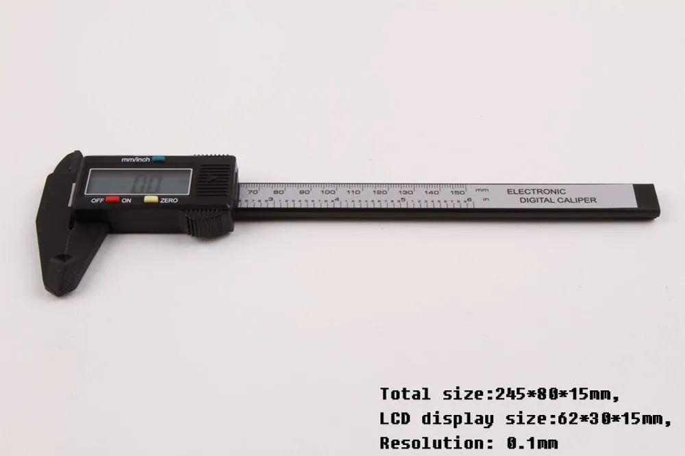 150 мм 6 дюймов lcd цифровая линейка Электронный штангенциркуль из углеродного волокна Калибр микрометр Измерительный Инструмент Калибр цифровой#30
