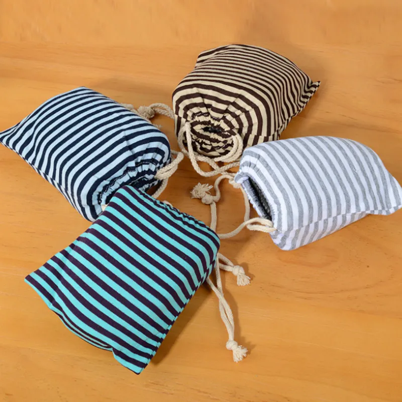

1 pair Striped Slippers Travel Airplane Portable Foldable Cotton Cloth Men Women Slipper Travel Accessories