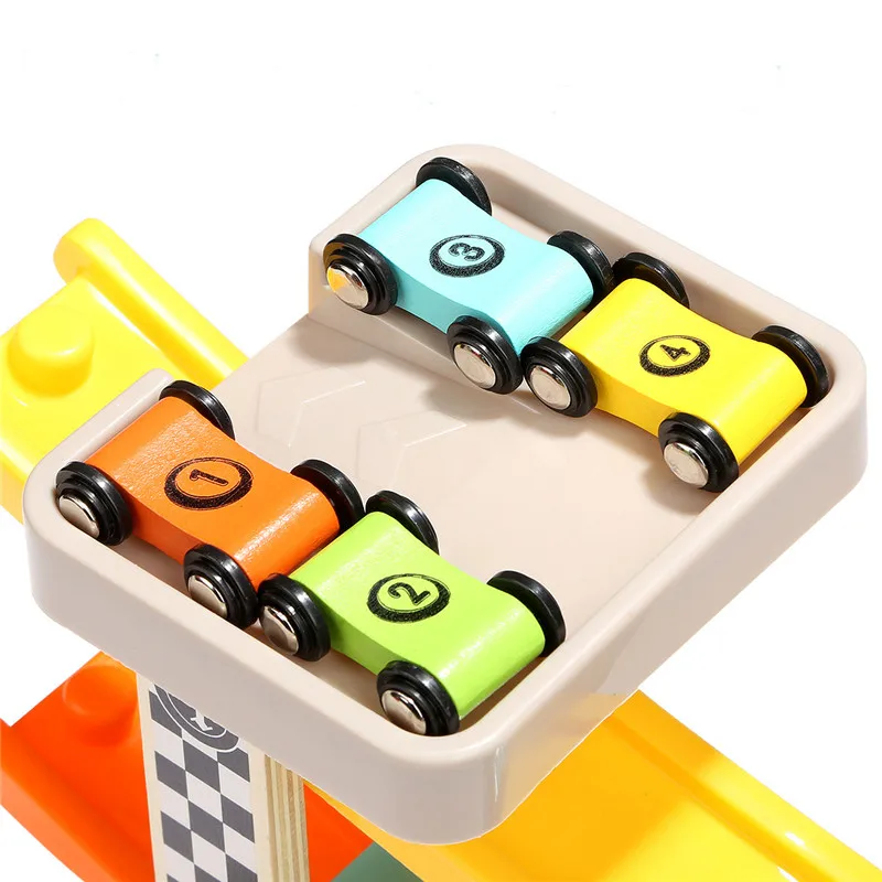 Паззл трек модель автомобиля слайд игрушки для детей мальчиков деревянный Racetrack
