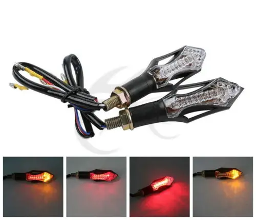 Мотоцикл Универсальный Пара Черный Мини LED поворотники задний фонарь для Honda| |