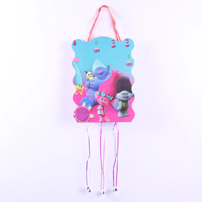 Pinatas 1pcs Тема троллей посуда для вечеринки в честь Дня рождения набор ничья карманные чашки скатерть флаги тарелки Дети пользу Мальчики вечерние украшения - Цвет: Pinatas 1pcs