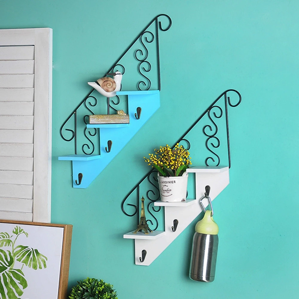 Деревянные винтажные деревянные стеллажи для хранения украшение дома настенный