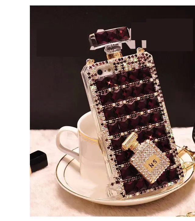 3D New handmade Bling Diamond Perfume Bottle Crystal Chain Case TPU Cover For Iphone X 6Plus 7 8Plus |
