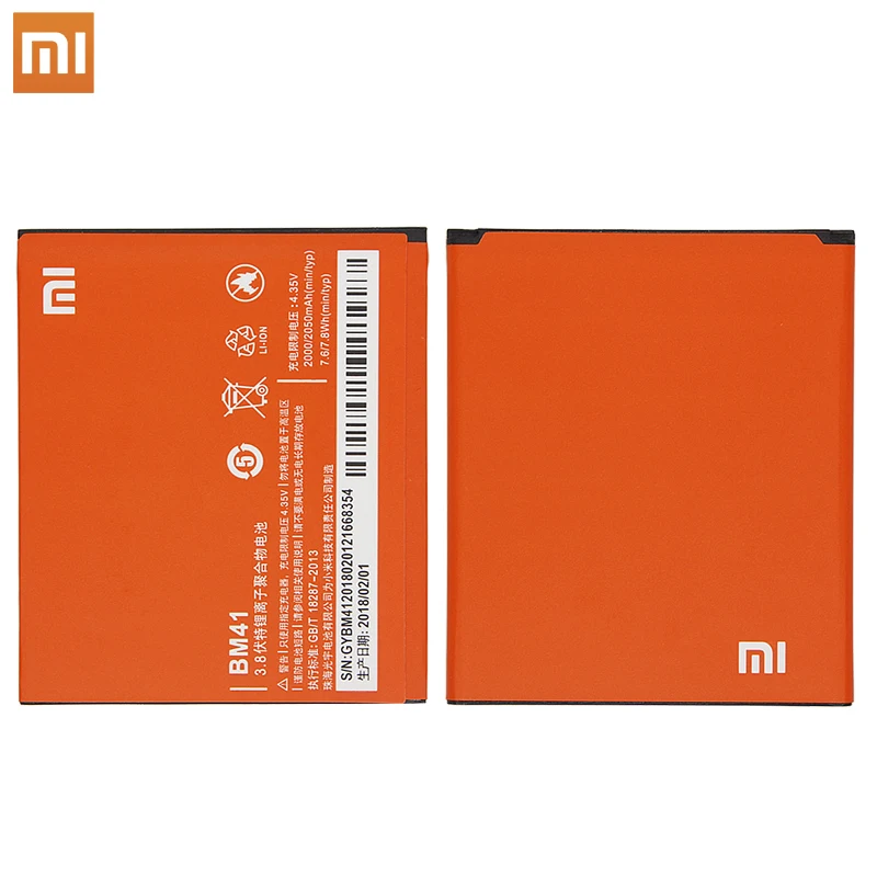 Аккумулятор Xiaomi BM41 bm41 100% оригинал для Redmi 1S Hongmi Red Rice сменные батареи BM 41 высокая