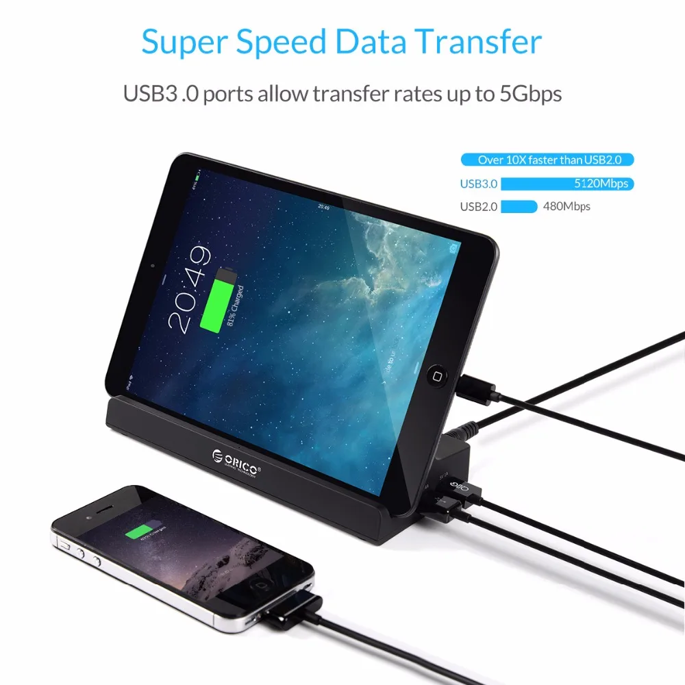 ORICO SH4C2 USB 3 0 концентратор с док станцией 4 1 супер зарядное устройство