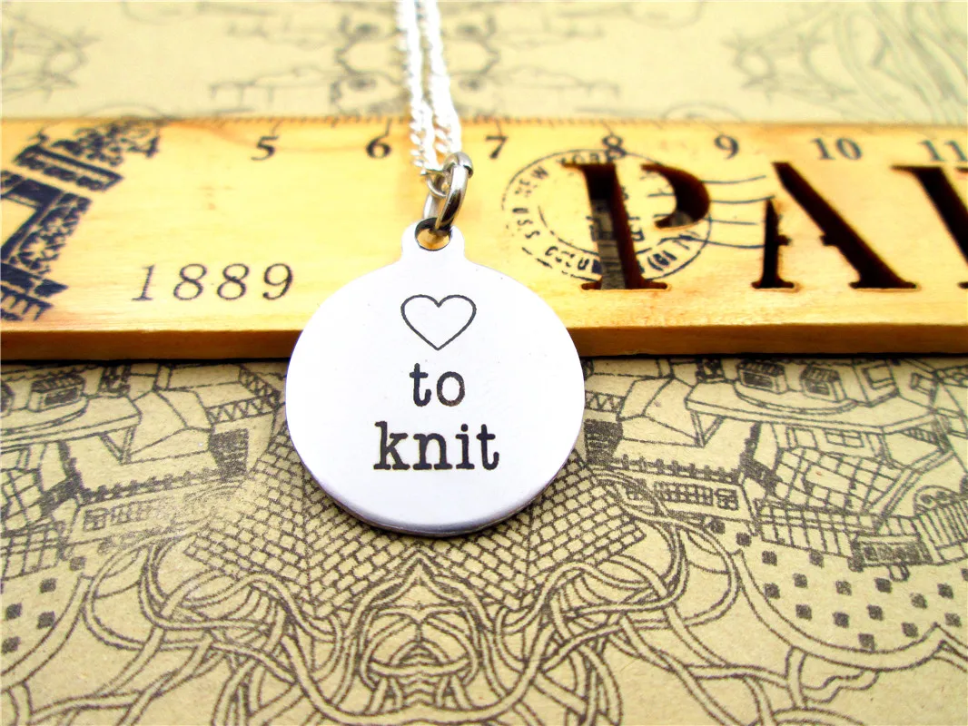 3 шт./лот модное ожерелье из нержавеющей стали &quotсердце любит вязать&quot Подвески