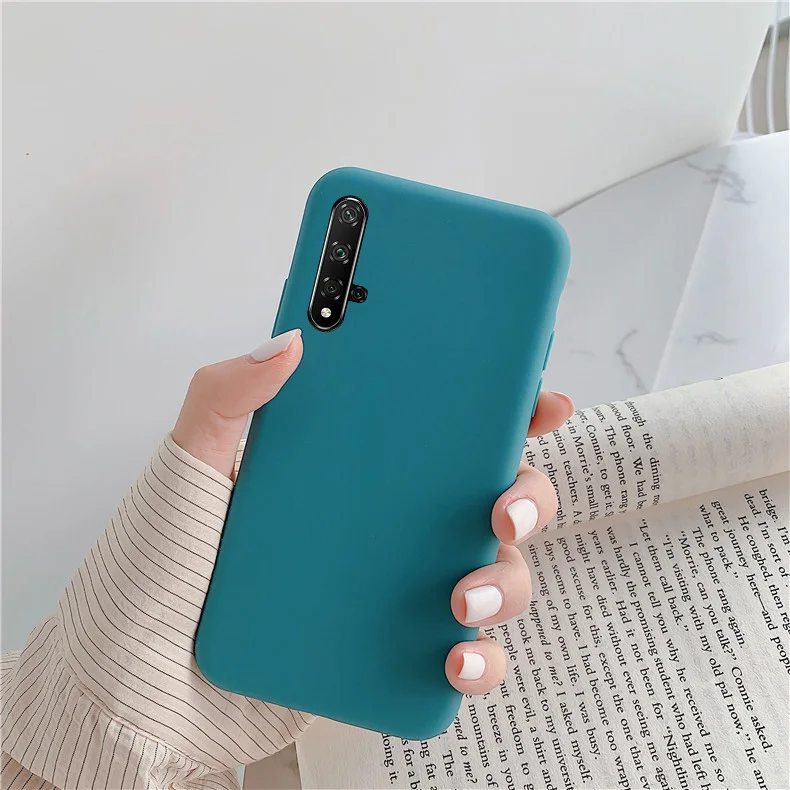 Твердые Цвет силиконовый чехол для huawei Y7 Pro Y9 Prime Y6 Y5 P Smart Z P30 Lite P20 Pro Nova5 Honor 20 10i 20i 8A 8C 8X крышка