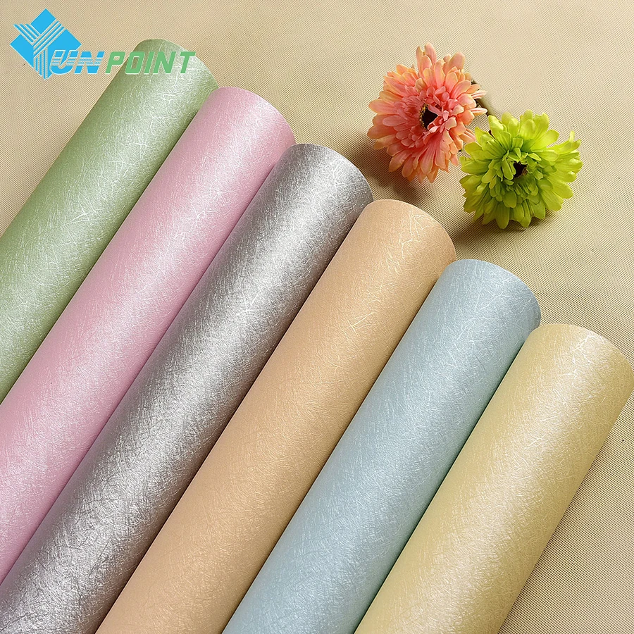 

0.4X2M Plain Decorative Film Silk Texture Wallpaper Sticker PVC Self-adhesive Living Room Bedroom Room Decoration Wall Stickers