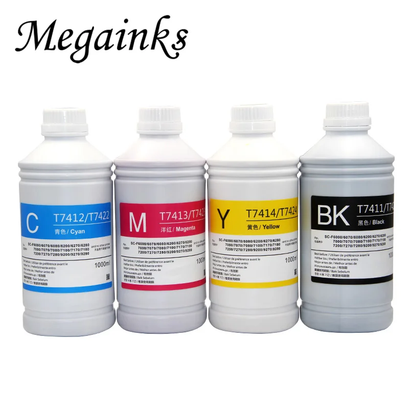 T7411 T7412 T7413 T7414 BK C M Y для Epson суреколор F6000 F7000 F6070 F7070 F7200 F7100 F9200 сублимационные чернила для принтера - Цвет: BK C M Y 1000ML