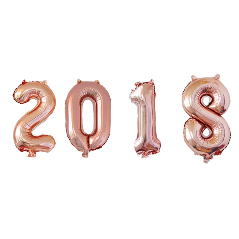 32 дюймов розовые золотые шары из фольги в виде цифр День Рождения украшения