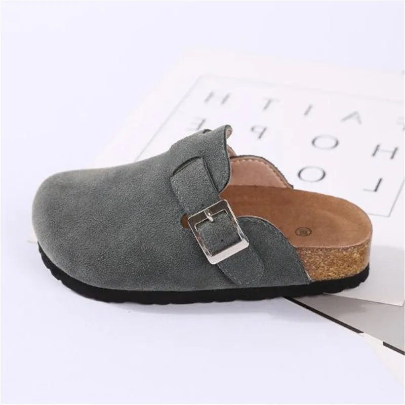 New Summer Casual Slippers Children Flat Heels Baotou Beach Shoes Baby Toddler Nubuck Leather Slides Kids Sandals 041