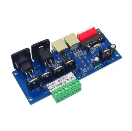 Оптовая продажа 1 шт. 4 канала x 4A с интерфейсом RJ45 RGBW светодиодный контроллер DMX512