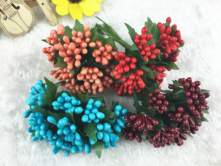 12 шт пластиковые бусины маленькие ягоды ручной работы искусственный цветок DIY