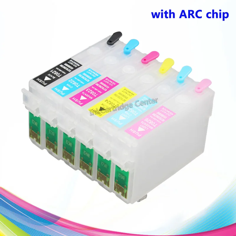Многоразовый картридж CISSPLAZA T0821 821 82n совместимый с epson R270 R290 R295 R390 RX590 RX610 RX615 RX690 |