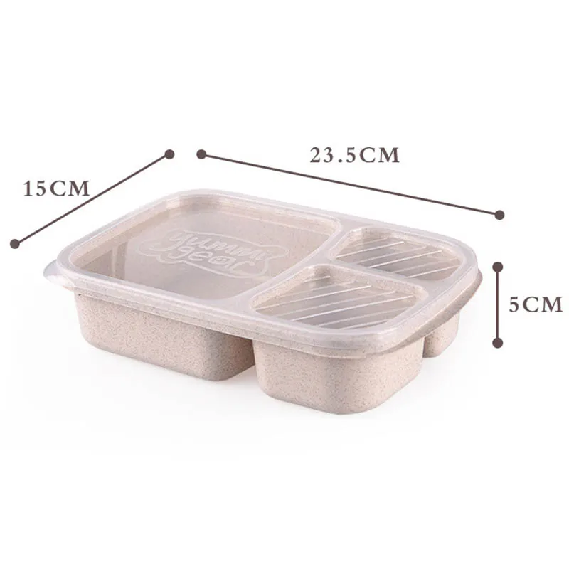 Контейнер для ланча портативный 3 отсека хранения еды экологически чистая