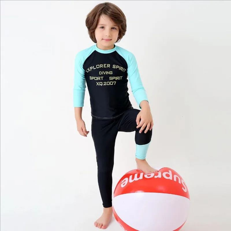 Новинка 2017 года купальник из двух частей для мальчиков купальный костюм Пляжная