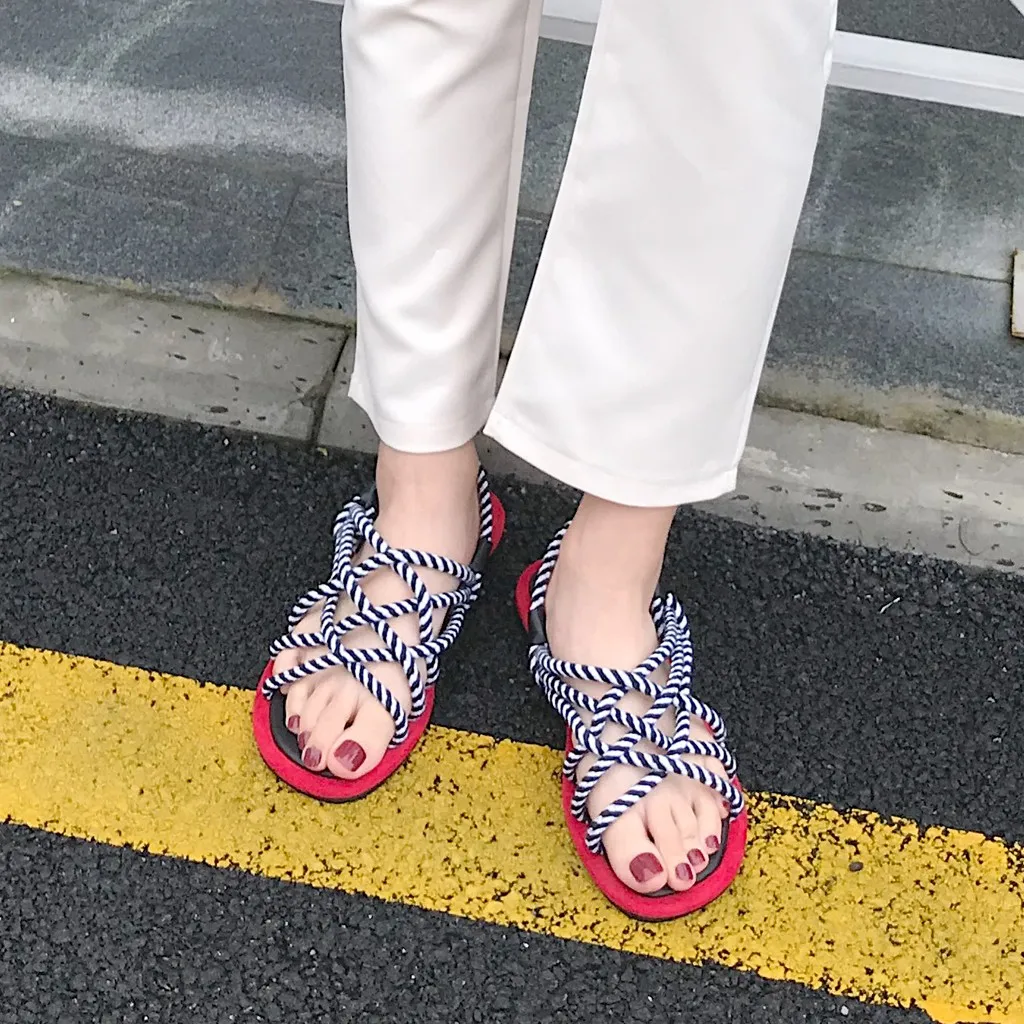 SAGACE/женские сандалии Повседневная пляжная обувь из пеньковой веревки женская x27s