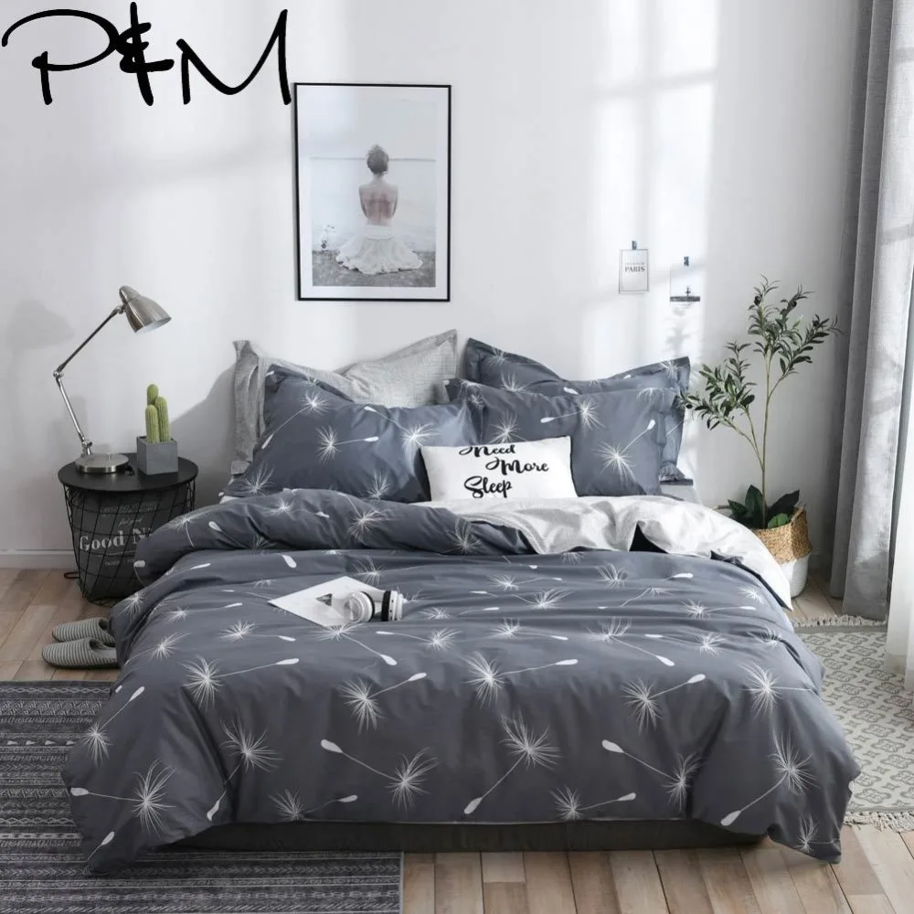 Papa &amp Mima Одуванчик Пастырское постельное белье хлопок Twin Queen King size плоский лист