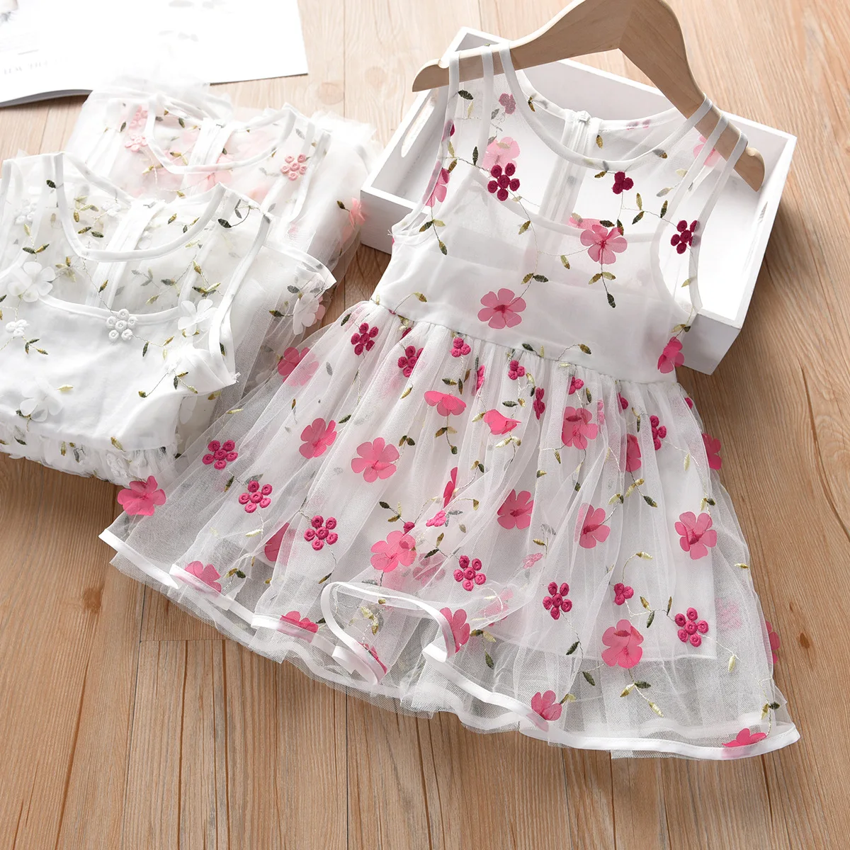 Летняя детская одежда в Корейском стиле платье принцессы для девочек Сетчатое с