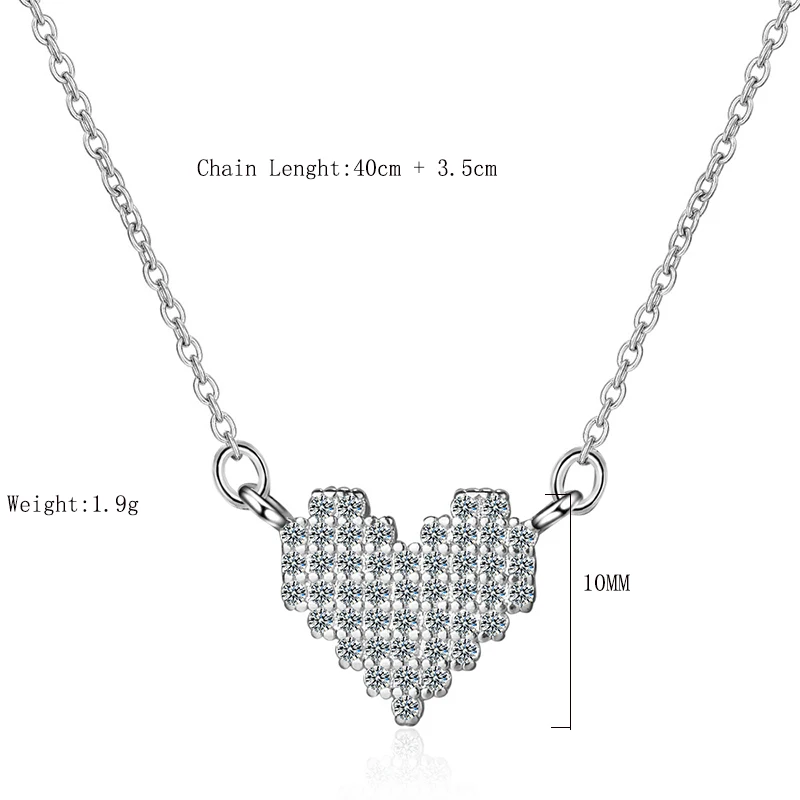 Цепочка женская из серебра 925 пробы с подвеской в виде сердца | Украшения и