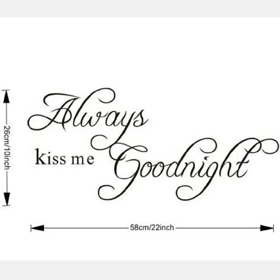 Бесплатная доставка всегда Kiss Me (Поцелуй меня Спокойной ночи DIY Съемный Wall Art