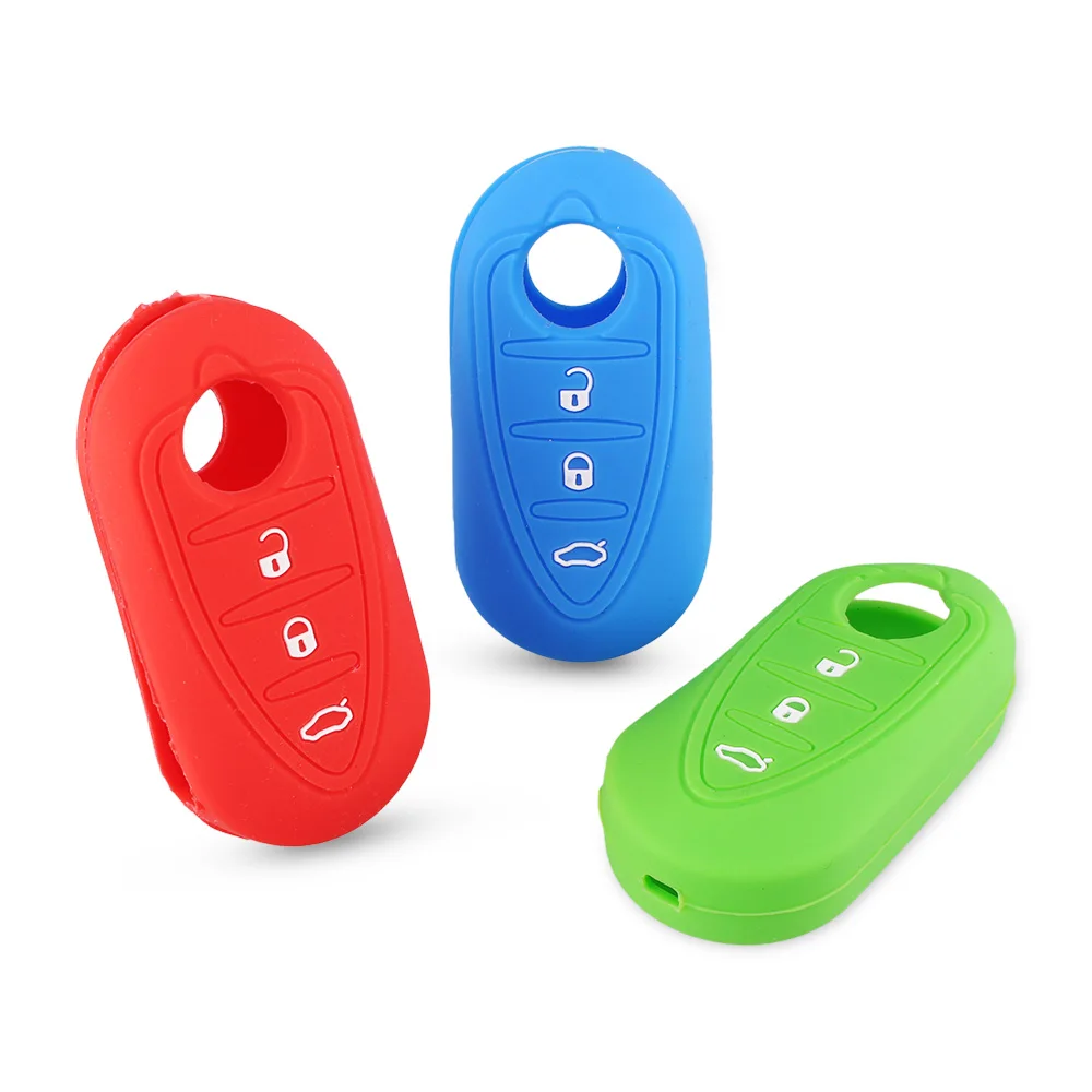 KEYYOU 3 кнопочный силиконовый резиновый чехол для ключей Fob Alfa Romeo Mito Giulietta Brera 4C 159 GTA