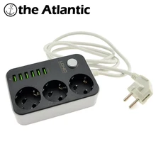 Сетевой удлинитель LDNIO 3 с европейской розеткой 6 USB адаптеров