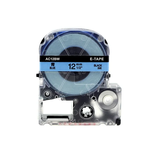 Black on Blue Labelife SC12Y черный на желтом совместимый Epson Labelworks LW-300 Картридж Ленты для маркировки этикеток производитель ленты заправка картриджа 12 мм x 8 м - Цвет: Black on Blue