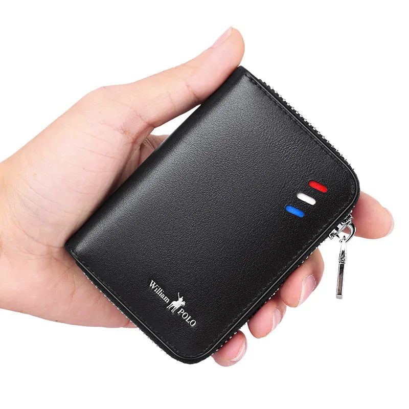 Мужская маленькая сумка из натуральной кожи модный кошелек воловьей с зажимом и