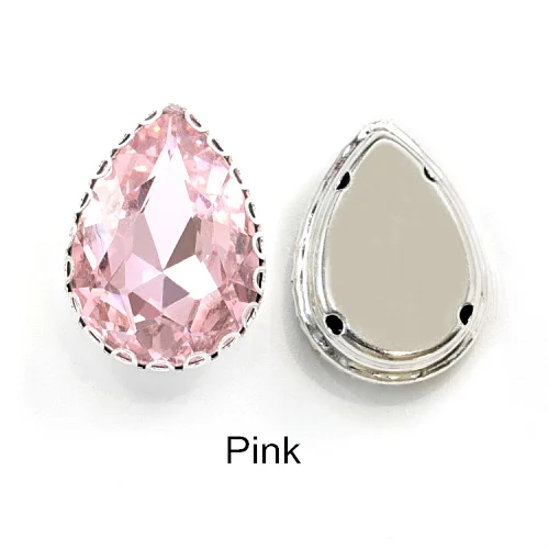 Pink 20 шт. 26 цветов кружево коготь пришить стразы кристалл AB стекло Каплевидная форма швейные камни для Сделай Сам одежда Стразы B1179 - Цвет: Pink