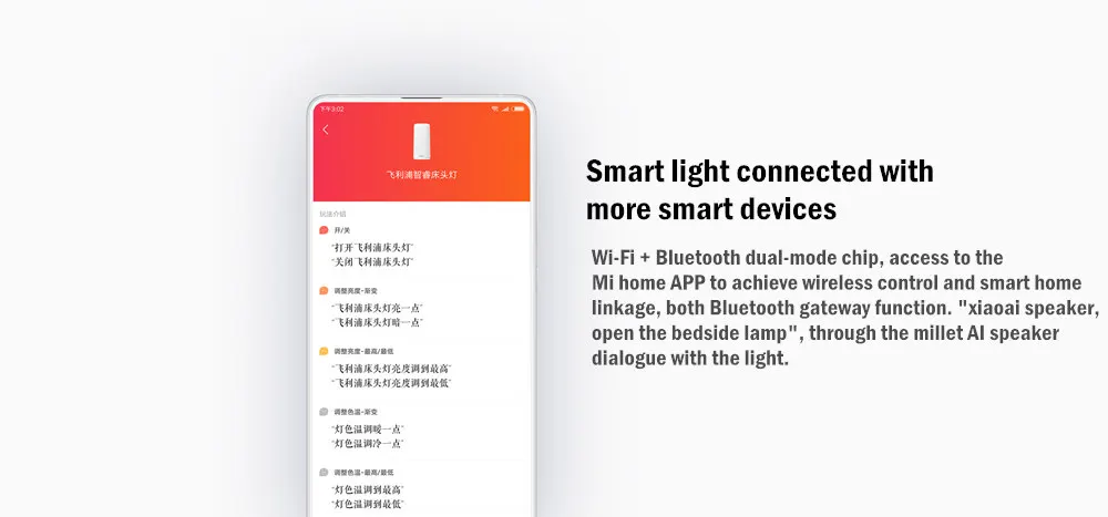Xiao mi Philips Custo mi ze умный светодиодный прикроватный светильник RGBW с регулируемой яркостью ночной Светильник usb type-C WiFi Bluetooth Smart mi Home APP управление