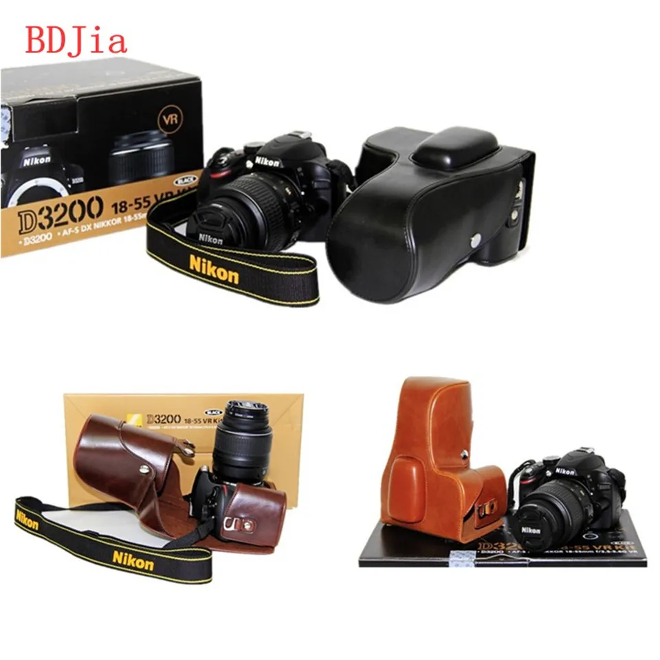 Чехол для камеры из искусственной кожи чехол сумка Nikon D3400 D3300 D3200 D3100 DRSL объектив 18 55 мм без ремешка|camera cases bags