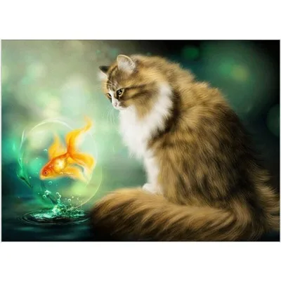 5D DIY Алмазная вышивка с котом животное крестиком 3D картина полный сверлильный
