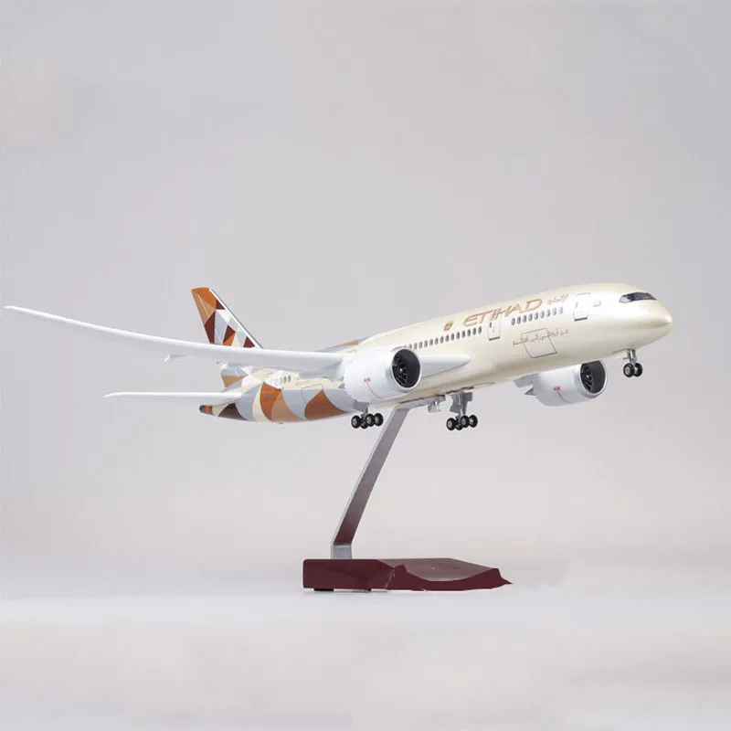 1/130 масштаб 43 см самолет Boeing B787 Dreamliner ETIHAD Модель самолетов W свет и колеса литая