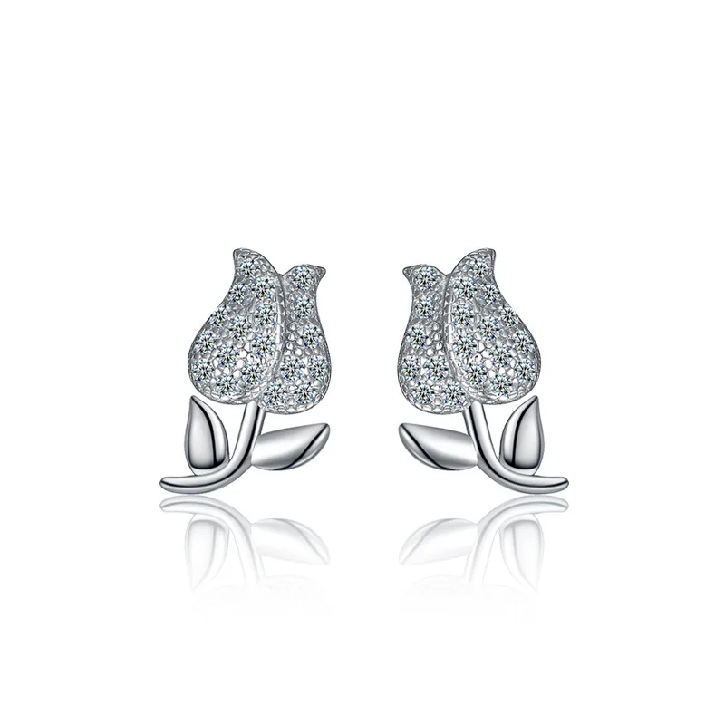 S925 Sterling Silver Zircon Earrings Ladies Fashion Ear Jewelry Wholesale | Украшения и аксессуары