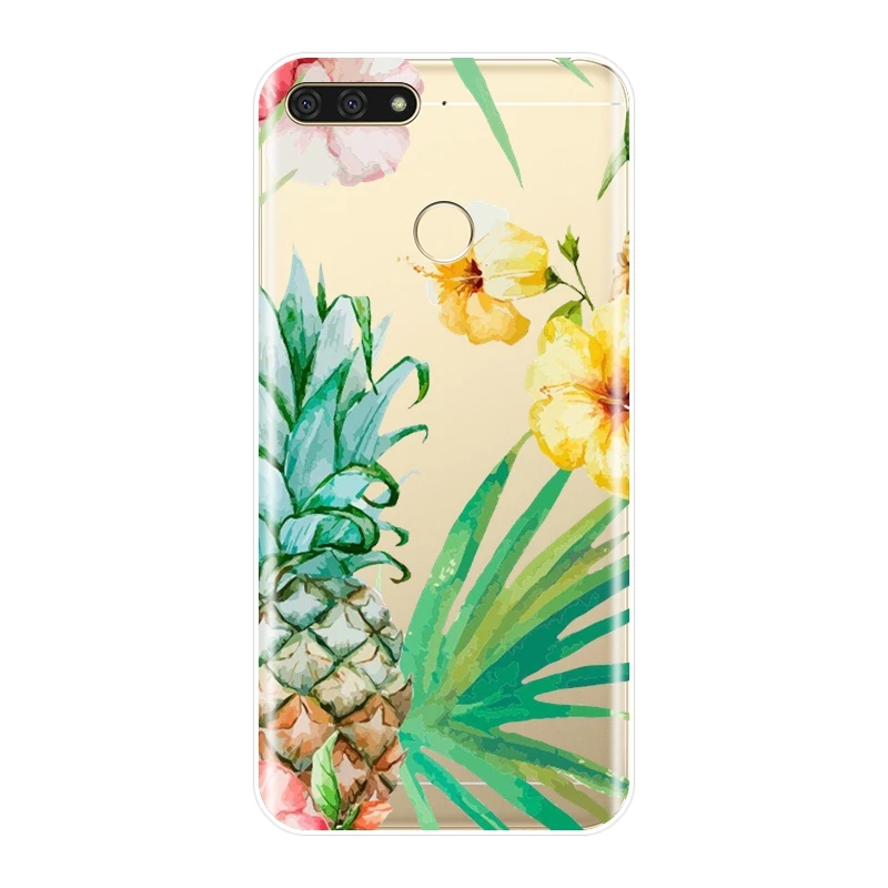 TPU Cute Pineapple Phone Case Silicone For Huawei Y5 Y6 Y7 Prime 2018 Y9 2019 Soft Back Cover Y3 2017 II Pro | Мобильные телефоны и