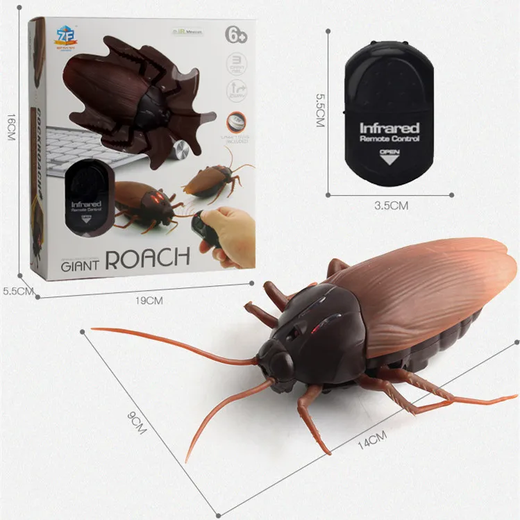 Cockroach with box Таракан на радиоуправлении пульт дистанционного управления макет бутафорский Таракан игрушки-приколы насекомые шутка страшные девушки хитрые жуки Halloweenn Рождество ужасающая игрушка - Цвет: Cockroach with box