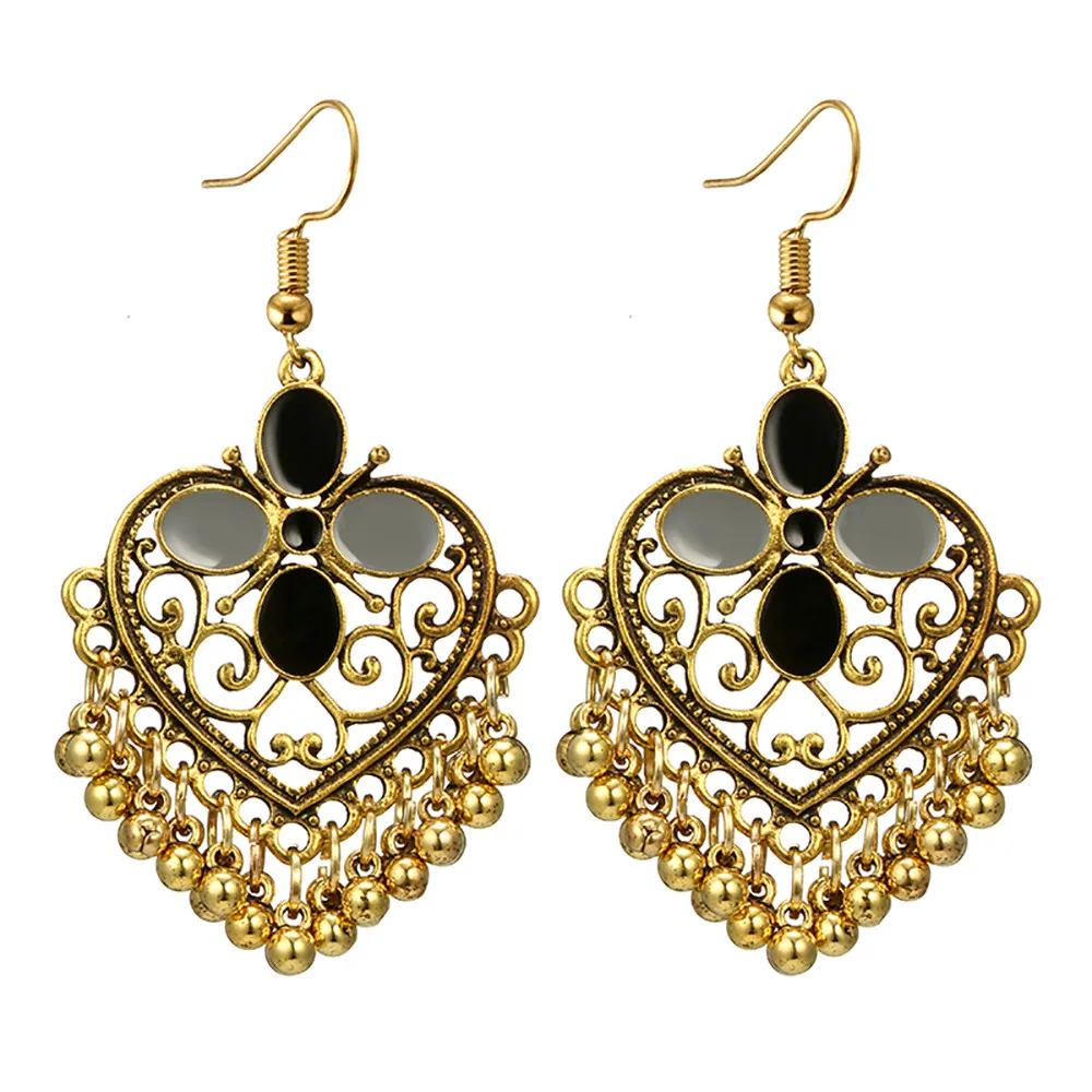 

2019 Fashion Tassel Earrings High quality Retro Earrings Gold Color Elegant women Jewelry Bell Long Tassel Bohemian 3.4#30