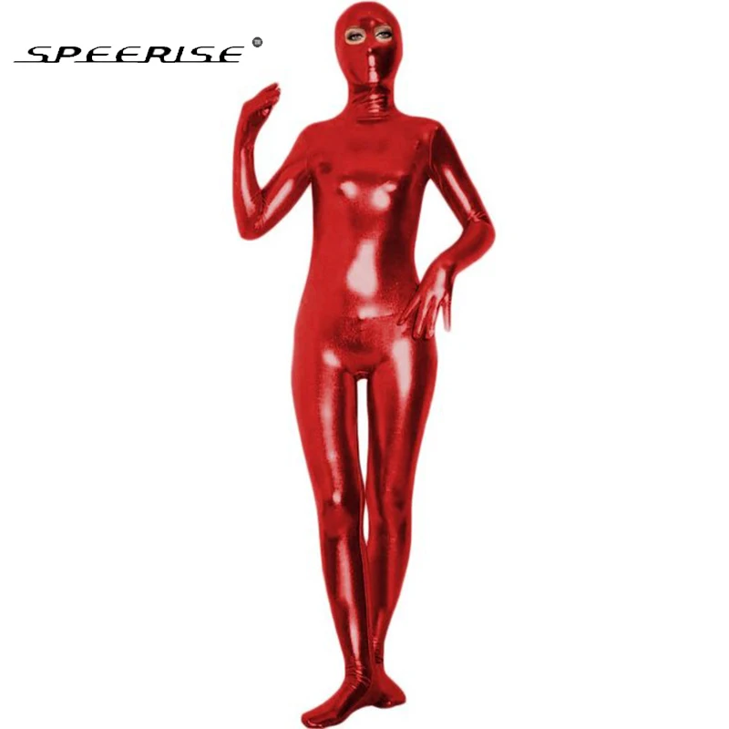 Мужской и Женский костюм Зентаи SPEERISE черный с Блестящими Металлическими глазами